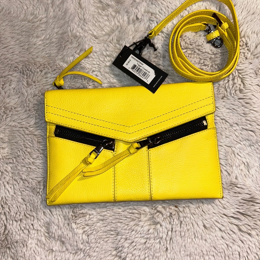 NWT Botkier Yellow Leather Clutch/Crossbody Bag - Picture 2 of 8